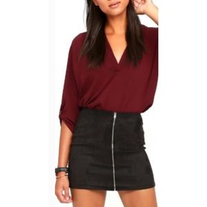 H&M Faux Suede Mini Skirt